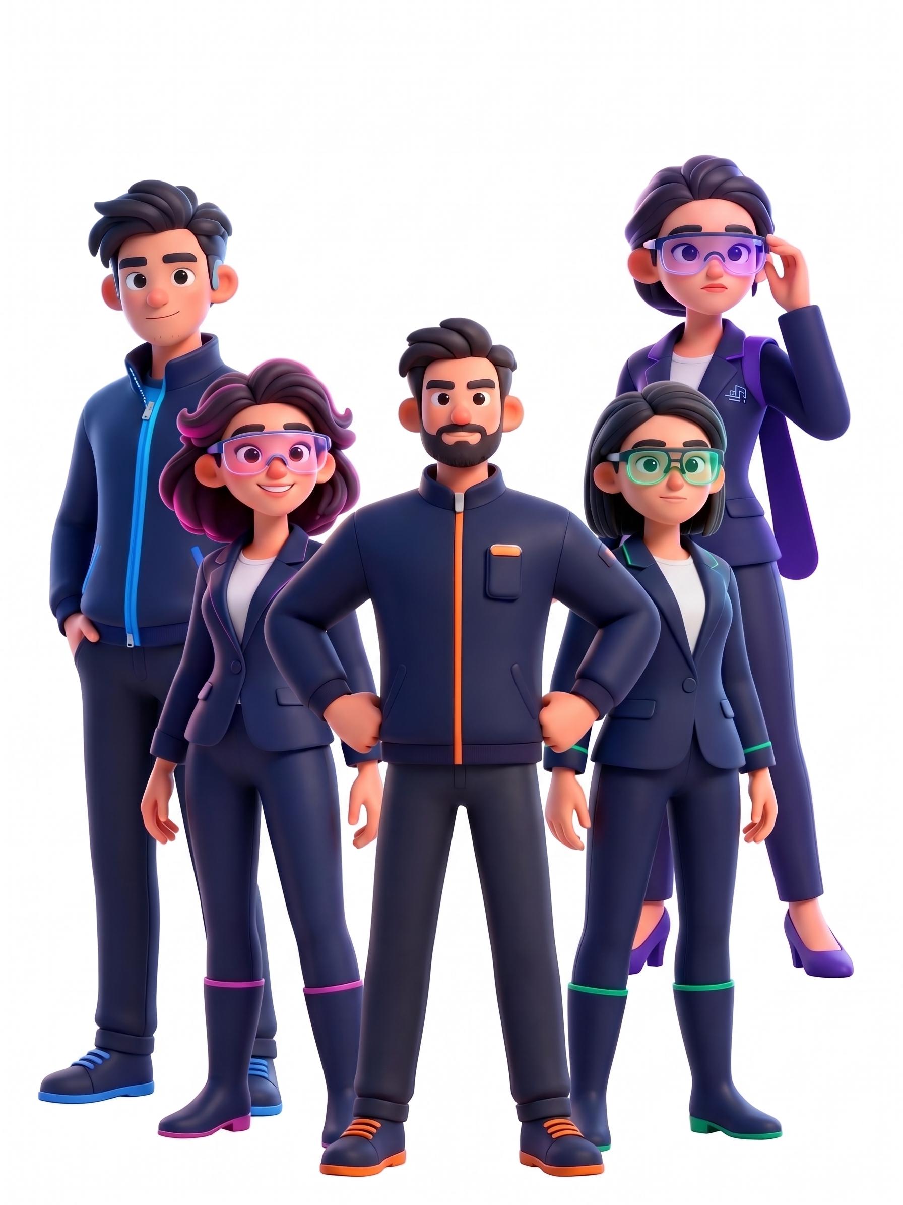 A team of five Uniforce digital employees